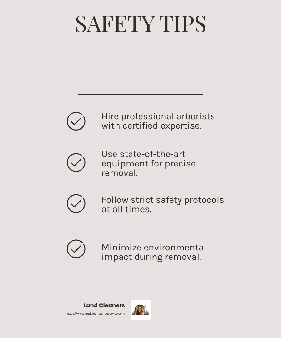Land Cleaners Tree Service: Safety and Efficiency - Hazardous Tree Removal infographic checklist-light-beige